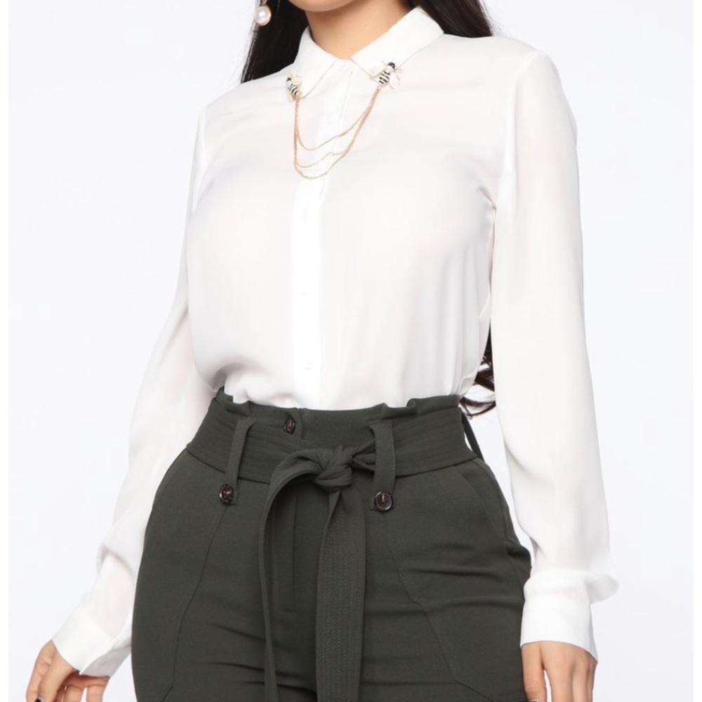All Chained Up Button Down - Fashion Nova NWT